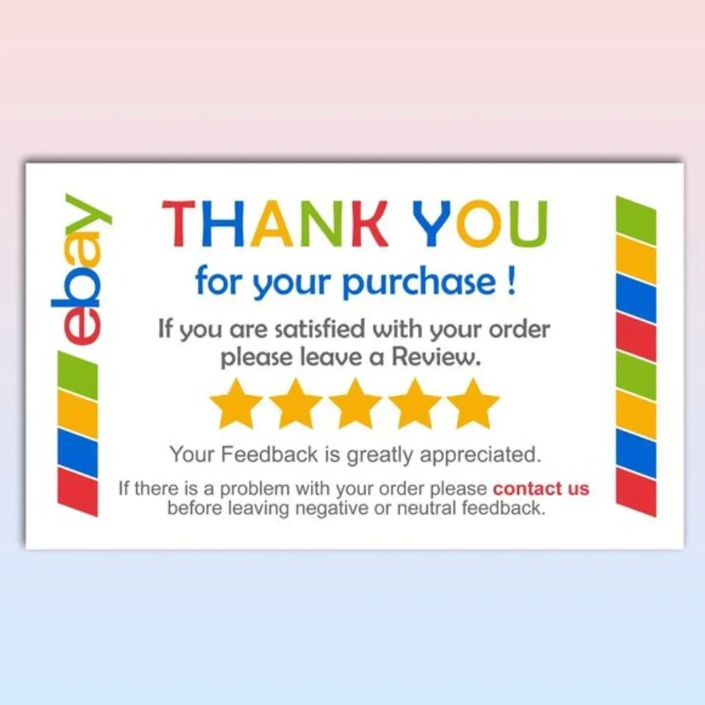 ♥️ 5x25 / 50 Thank You Cards ebay